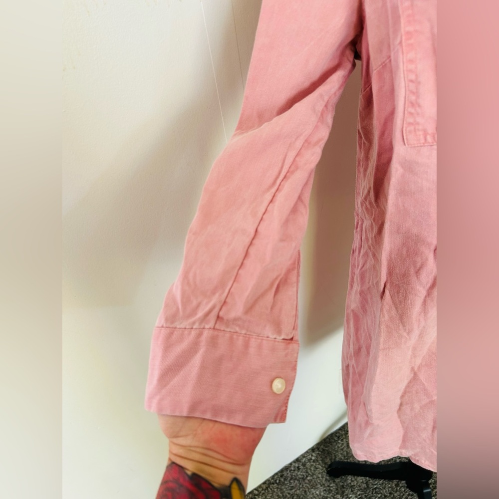 Old Navy Women’s Light Pink Popover Button Front Twill Tencel Shirt Dress Sz M - Picture 8 of 12